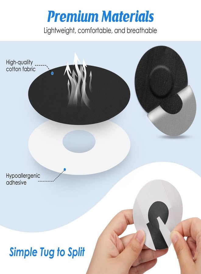 YOUSHARES 40pcs Free Style Sensor Covers for Libre 1, 2,3 – Waterproof & Sweatproof CGM Sensor Patches for 10-14 Days, Continuous Glucose Monitor Adhesive Tape (Black) - Image 5